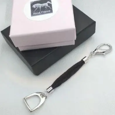 “Stirrup” horse hair bag charm